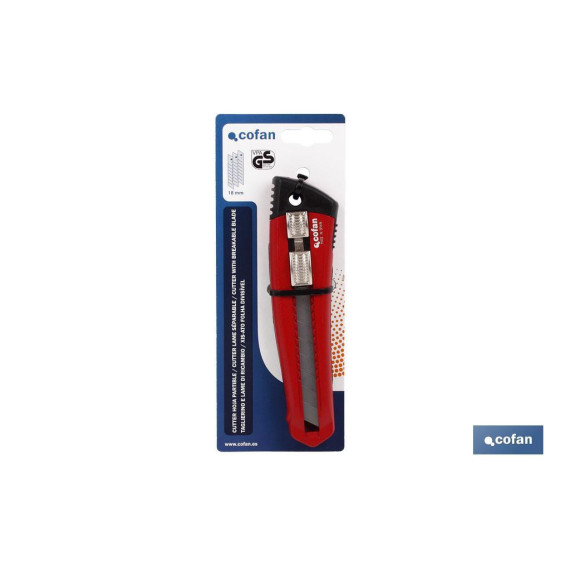 Cúter profesional partible en Zamak con hoja de 18 mm COFAN 10540003