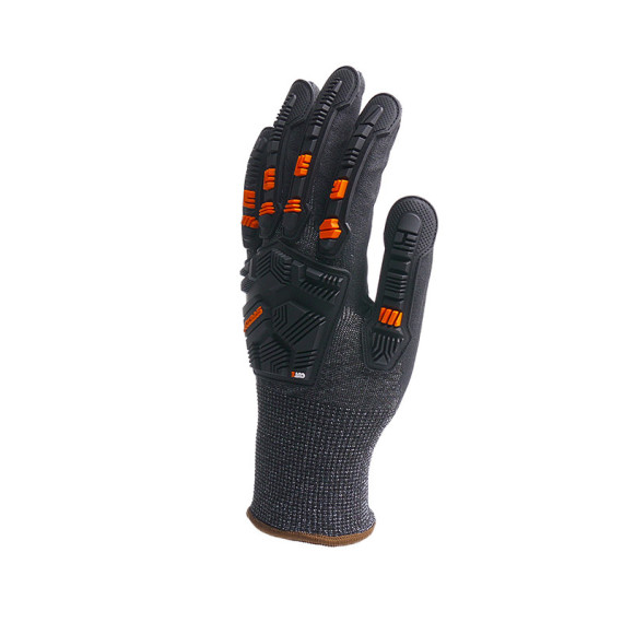 Anti-impact glove "P", cut E and palm nitrile nitimpact