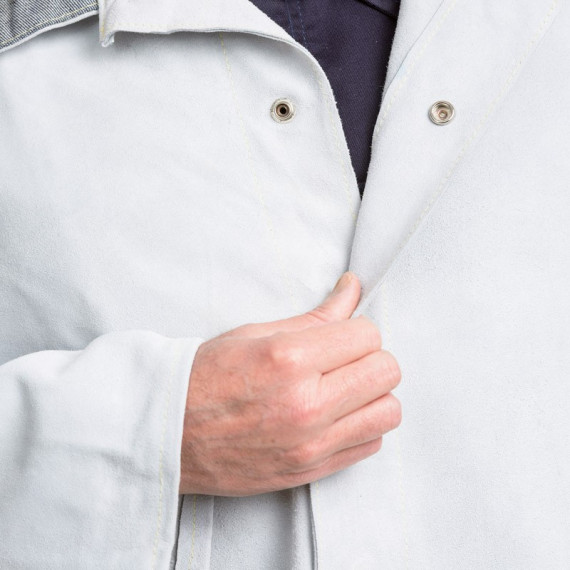 Graue Serraje-Lederjacke für Safetop-Standard-Schweißer