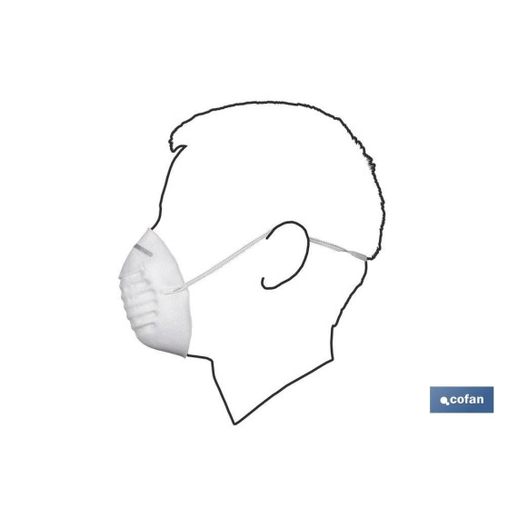 Masques hygiéniques en polypropylène, contre la poussière et les particules non toxiques, 50 unités COFAN 11000060