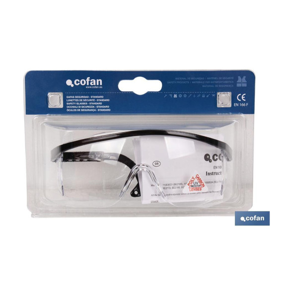 Lunettes de sécurité avec lentille légère modèle Standard Cofan Blister 11000024BL