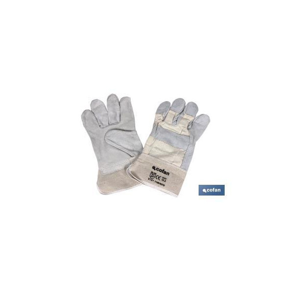 Gants en daim américain spéciaux pour le chargement et le déchargement EN388 Taille Unique en blister de 12 paires - COFAN