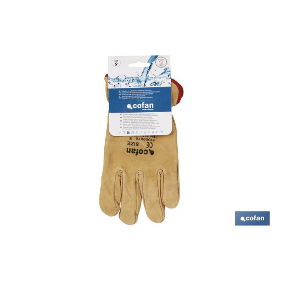 Gelbe Rindslederhandschuhe wasserabweisend COFAN