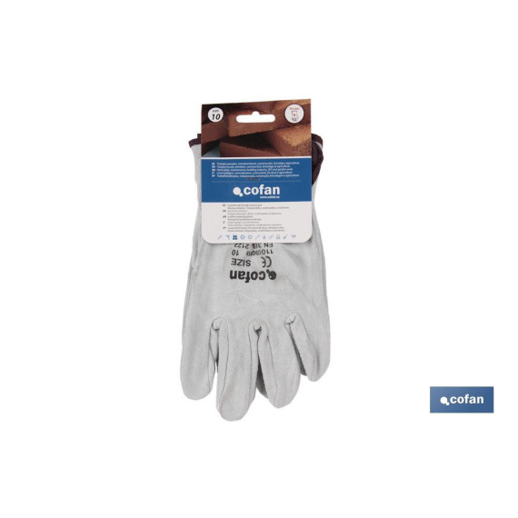 Gray Serraje Skin Gloves Protection and Safety Cofan