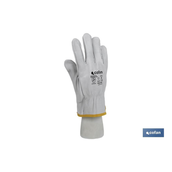 Driver style goat leather gloves with perfect fit and excellent touch, in a pack of 12 units COFAN.