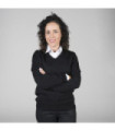 Jersey donna collo a picco tessuto a maglia
