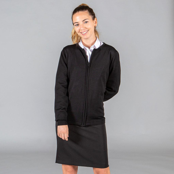 Men's jacket with ribbed collar and zipper in fine knit fabric UNIFORMES GARY'S 103200