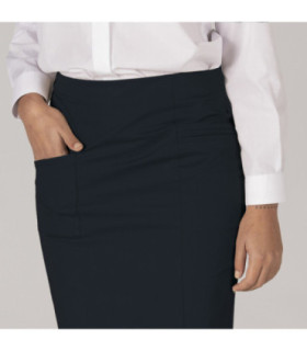Saia com bolsos e abertura traseira, em tecido COLD tom osso UNIFORMES GARY'S 150002