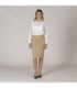 Saia com bolsos e abertura traseira, em tecido COLD tom osso UNIFORMES GARY'S 150002