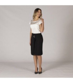Black wrap skirt without pockets in TRIVIAL UNIFORMES GARY'S 150003 fabric.