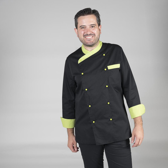 Veste de cuisine unisexe à manches longues et coupe ample, tissu SARGA 65% PES 35% CO PARIS UNIFORMES GARY'S 930800