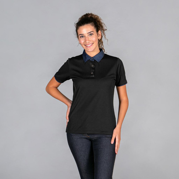 Camisa de pólo feminino pescoço e mangas curtas, PIQUÉ COOLMAX UNIFORMES GARY'S 852900