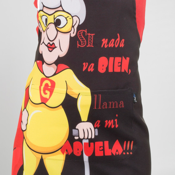 Apron with bib and front pocket, SUPER GRANDMA stretch fabric GARY'S 150310
