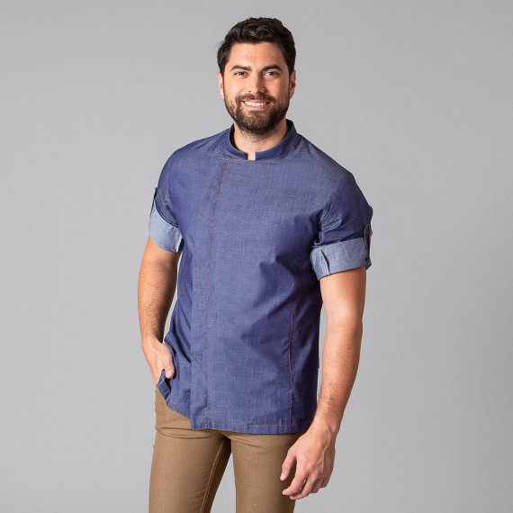 Giacca da cucina unisex con maniche arrotolabili e colletto mao, tessuto TEJANO UNIFORMES GARY'S 946800