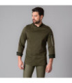 Unisex-Kochjacke mit umgeschlagenen Ärmeln und Mao-Kragen, aus elastischem Satin, DURAN UNIFORMEN GARY'S 947100