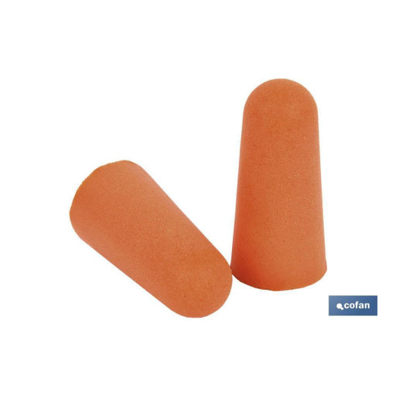 Hearing Protection Earplugs Pack of 50 disposable units in orange COFAN 11000379