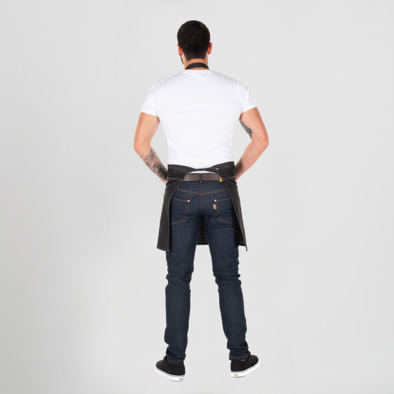 Latzschürze mit verstellbaren Schnallen, 5 Taschen, elastischer Jeansstoff TENERE 74X80 CM UNIFORMEN GARY'S 155300