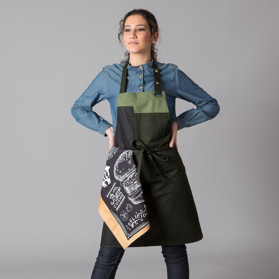 Satin combined bib apron 80X68 CM, restaurants and cafes UNIFORMS GARY'S 156600