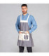 Schürze mit Latz aus Baumwollstoff, gestreift, 76X68 CM, mit vorderen Taschen, UNIFORMEN GARY'S 157300
