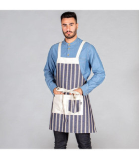Delantal con peto loneta rayas 76X68 CM, bolsillos delanteros UNIFORMES GARY'S 157300