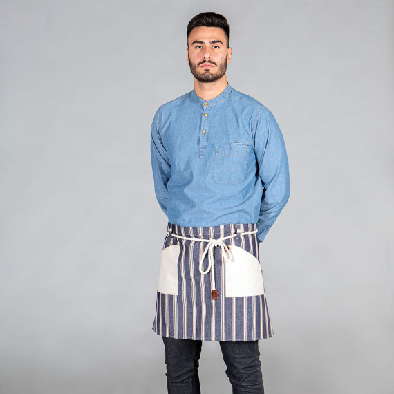 Apron without bib with front pockets 45X68 CM, striped canvas fabric UNIFORMES GARY'S 157500