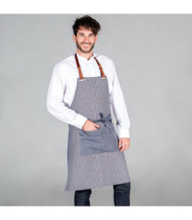 Apron with bib and zipper with leather strap 87x73 cm, LONETA UNIFORMES GARY'S fabric 157600.