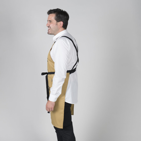 Tablier avec bretelles gourmet imprimé 92X75 cm tissu SARGA UNIFORMES GARY'S 158100