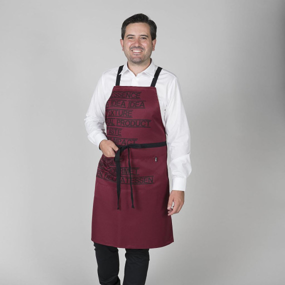 Delantal con peto gourmet estampado 92X75 cm tejido SARGA UNIFORMES GARY'S 158100