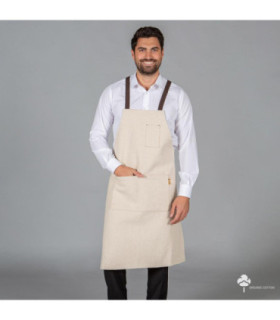 Gastronomie-Schürze mit Latz, Matte und Taschen 91x74 cm, aus organischem Canvas UNIFORMES GARY'S 158600