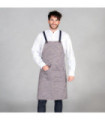 Apron with bib and 3 pockets made of rustic twill fabric 87X74 cm UNIFORMS GARY'S 158700