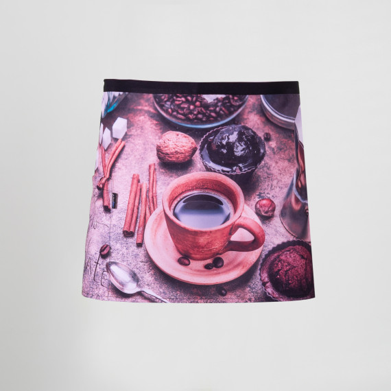 Avental curto estampado de 35x60 cm, bolso frontal, tecido SARGA UNIFORMES GARY'S 159100.