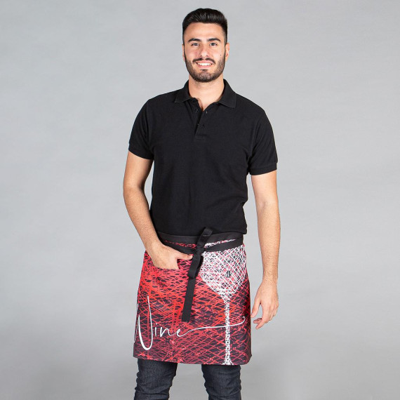 Schürze ohne Latz mit vorderer Tasche, 3 Drucke, 47x74 cm, Gewebe SARGA UNIFORMES GARY'S 159300