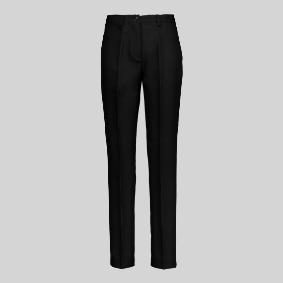 Pantalón de mujer sin bolsillos, con botón y cremallera delantera, tejido STRECH UNIFORMES GARY'S 203600