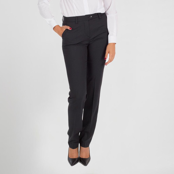 Pantalón de mujer con bolsillos, color negro para uniforme laboral, en tejido MAXIMA UNIFORMES GARY'S 205300
