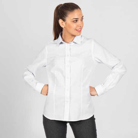 Blusa para mulher de manga longa com punhos abotoados, tecido OXFORD REDLINE UNIFORMES GARY'S 288400