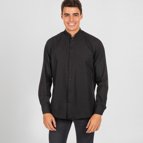 Chemise pour homme avec col mao et manches longues, en tissu popeline POP REDLINE UNIFORMES GARY'S 296000.