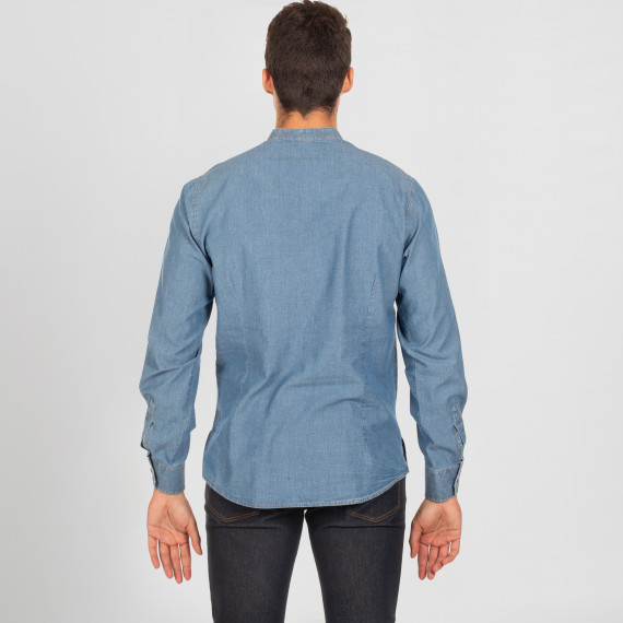 Camisa cuello mao, tejido POPELÍN TEJANO LAVADO SLIM FIT ROMEO UNIFORMES GARY'S 298200
