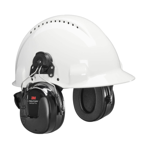 3M PELTOR WorkTunes Pro FM Radio orejera negra, anclaje a casco HRXS220P3E (10/caja)