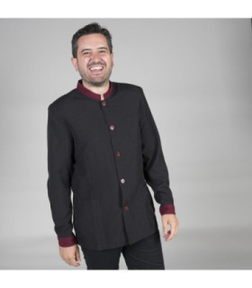 Men's jacket with long sleeves and combined mao neck, Strech tissue 100% 963000