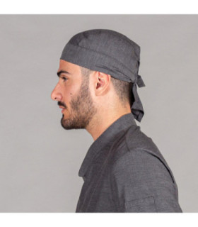 Unisex adjustable pirate hat in gray, CHAMBRAY UNIFORMS GARY'S 441400 fabric.