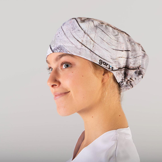 Surgeon cap with elastic back band, nature print GARY'S 445900