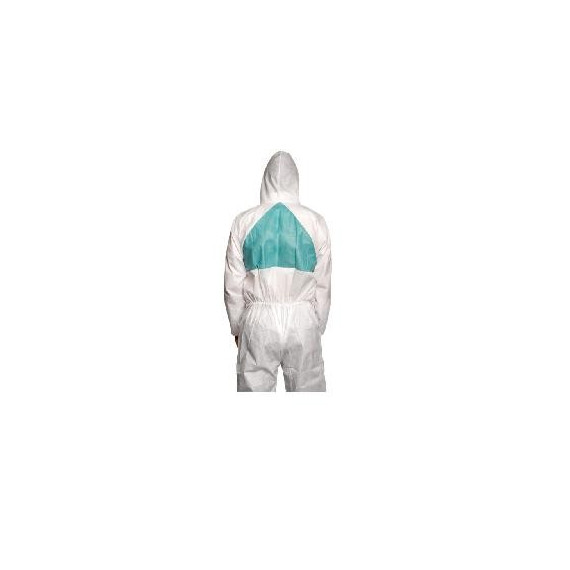 Vêtement de protection confortable contre la poussière et les éclaboussures légères, blanc + vert de type 5/6 4520 (20 UNDS)