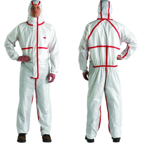 Vestuário de proteção extra e durabilidade, branco + vermelho, tipo 4/5/6 (20 Unds)