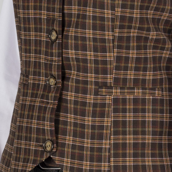 Colete de mulher com decote em V, bolsos e forro interno, tecido WELSH UNIFORMES GARY'S 950005.