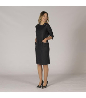 Abito con zip metallico e manica semi, tessuto denim elasticizzato trender UNIFORMI GARY'S 550004