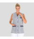 Women's short sleeveless robe with a lapel collar, VICHY fabric GRENADA UNIFORMS GARY'S 561200.