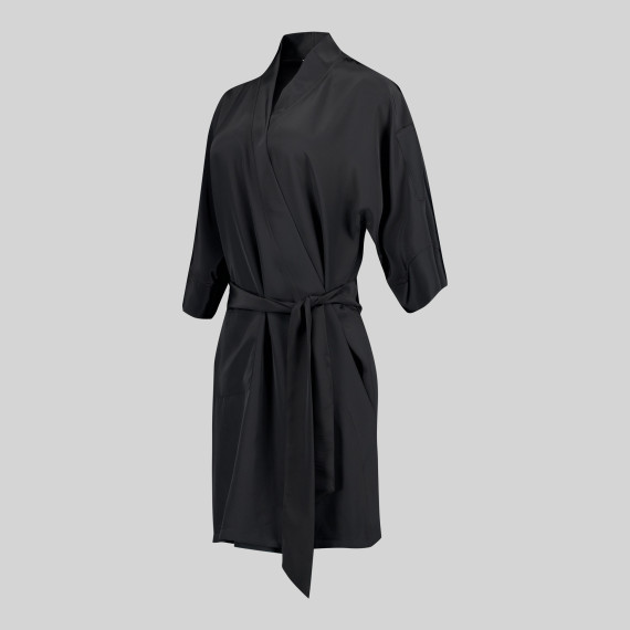 Tunique Unisexe avec manches 3/4 avec poches et ceinture, noir, en tissu PLANA MARROQUINE CANNA UNIFORMES GARY'S 596900