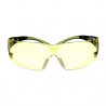 Lunettes de protection avec lentille ambre à monture noire/verte, anti-rayures et anti-buée 3M