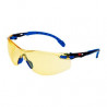 Des lunettes de sécurité ambrées à monture bleue et noire ScotchgardTM (K et N) SolusTM 1000  3M