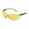 Óculos de proteção com montura verde/preta e lente de âmbar ScotchgardTM (K e N) SolusTM 1000 3M